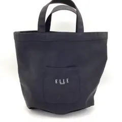 ELLE PARIS エル パリ トートバッグ ブラック ナイロン ロゴポケット