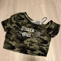 迷彩柄 クロップドTシャツ Lのサムネイル