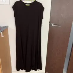 ブラウンフレンチスリーブワンピース