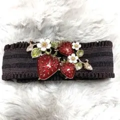 axes femme アクシーズファム　ゴムベルト　いちご　ブラウン　ロリータ