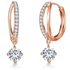 ゴールド フープピアス レディース ジルコニア 18金 k18 シルバー925♥