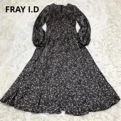 新品タグ付き訳あり FRAY I.D ボウタイプリーツプリントワンピース