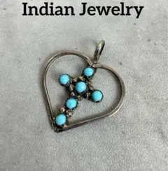 IndianJewelry ハートモチーフ ターコイズネックレストップのサムネイル