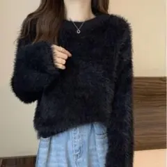 gossip!ロサンゼルス シャギーニット黒