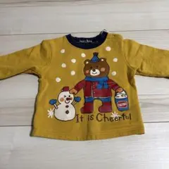トレーナー　冬　クマと雪だるまのトレーナー 90cm