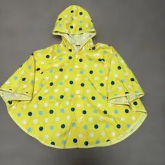 キッズ レインポンチョ 水玉 イエロー