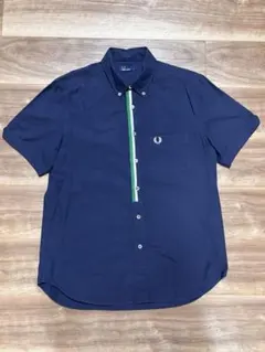 【FRED PERRY】 ネイビー 半袖シャツ M