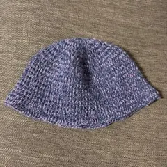 【編み物】クロシェハット　クラッシャーハット　ビーニー　かぎ編み帽子