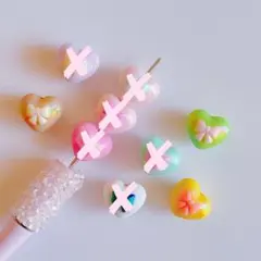 カスタムボールペン対応ビーズ♡ハートリボン