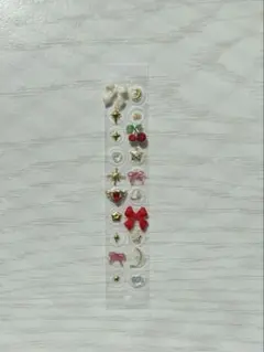 【金属アレルギー対応◎ハンドメイド耳ツボジュエリー ゴールド×レッド】