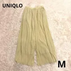ユニクロ　シフォンプリーツスカートパンツ　丈標準　イエロー　Mサイズ