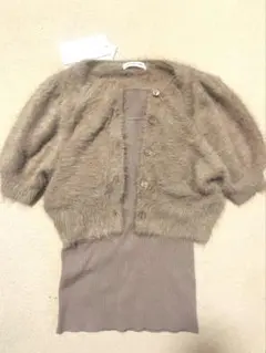 NATURAL BEAUTY BASIC ハーフスリーブシャギーアンサンブル