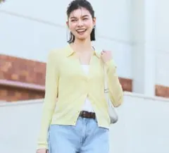 【UNIQLO】リブポロカーディガン