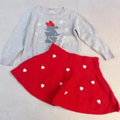UNIQLO H&M ミニーニット　ハート柄ニットスカート 110 セットコーデ