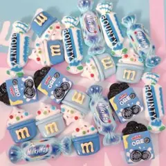 デコパーツアソート ❁⃘ ホイップデコ ヘッドホン ｍ＆ｍ 水色 青