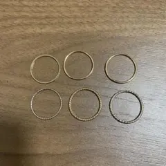 金属製リング 6個セット ゴールド シルバー