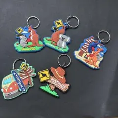 オーストラリア お土産 ラバーキーホルダー 5点セット