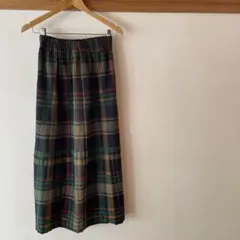 チェック柄　ロングスカート