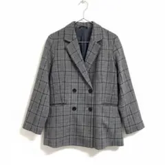 チェック柄ダブルブレストジャケット