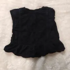 MPS 120 黒の刺繍入りフリルトップス