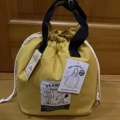 ⭐️新商品PEANUTS スヌーピー 巾着保冷ランチバッグ オレンジ色♡(•“●)