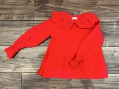 【ローリーズファームキッズ】フリル襟 長袖ブラウス