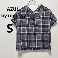AZUL by moussy チェック柄 半袖シャツ Sのサムネイル