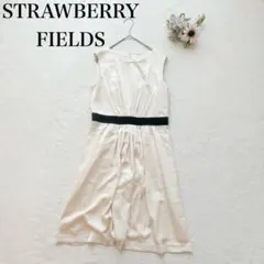 【ストロベリーフィールズ】膝丈ワンピース（F）フレア ウエストマーク フォーマル