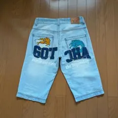 GOTCHA SURF ガッチャ サーフ ハーフジーンズ デカロゴ 刺繍 Мのサムネイル