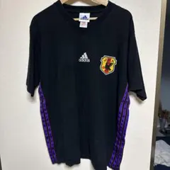 adidas ヴィンテージ 日本代表 サッカーシャツ 黒 紫ライン 古着