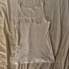 DKNY JEANS Vintage Y2K リブ タンクトップ ホワイト