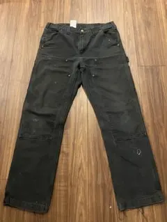 【雰囲気抜群】極上フェード！カーハート ダブルニー ブラック ヴィンテージ