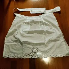 サロンエプロン　白　ホワイト　 カフェエプロン