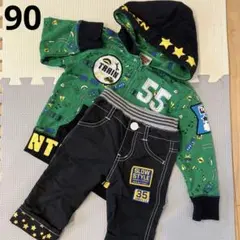 90 パーカー パンツ セット 電車　星　男の子