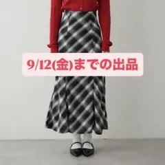 美品 NICE CLUP 後レースアップ ガーリー チェック ロングスカート