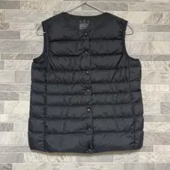 無印良品 ダウンベスト インナー ノーカラー 軽量 レディース ブラック M