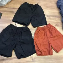 ハーフパンツ 3点セット 黒 オレンジ