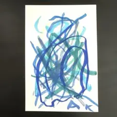 【子供が描いた絵】　色合いが良いアート　AK 1枚