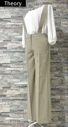 美品✨Theory✨セオリー 2WAY サロペット ワイドパンツ ベージュのサムネイル
