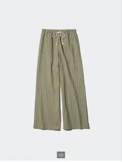 ユニクロ　リネンブレンドイージーパンツ　56OLIVE グリーン