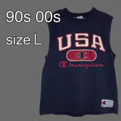 USA製 90s champion チャンピオン ノースリーブ Tシャツ　Ｌのサムネイル