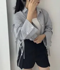 NICE CLAP 袖リボンシャツ/WEB限 定