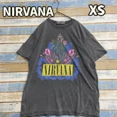 NIRVANA グレー Ｔシャツ ニルヴァーナ ロゴプリント ゆったり【う982のサムネイル