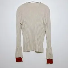 値下げ歓迎 vingtrois ベージュ リブ編み ニット