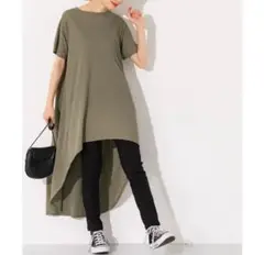 coca 新品 接触冷感 半袖 チュニック バックデザイン