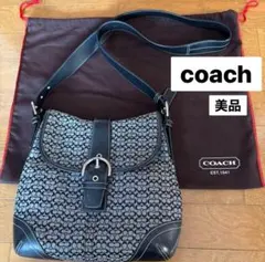 コーチ/coach ブラックロゴパターン　ショルダーバッグ美品