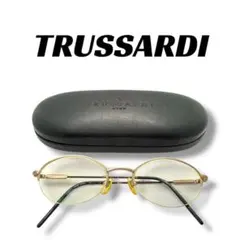 【209】可品！トラサルディ　メガネ　ゴールド系