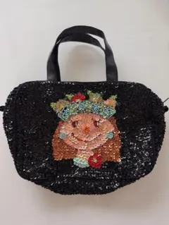 【美品】カーリーコレクション　スパンコールトートバッグ ブラック