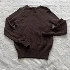 UNIQLO Vネックセーター S ダークブラウン