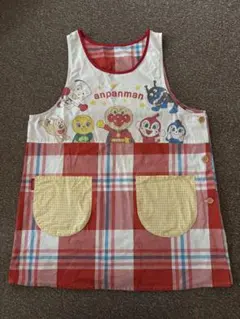保育士 幼稚園 アンパンマン チェック エプロン
